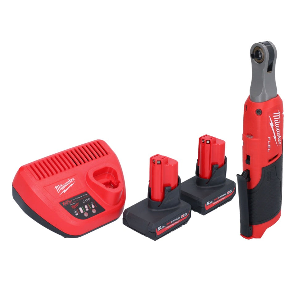 Milwaukee M12 FHIR14-502 Akku Ratsche 12 V 47 Nm 1/4" Brushless + 2x Akku 5,0 Ah + Ladegerät