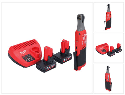 Milwaukee M12 FHIR14-602 Akku Ratsche 12 V 47 Nm 1/4" Brushless + 2x Akku 6,0 Ah + Ladegerät