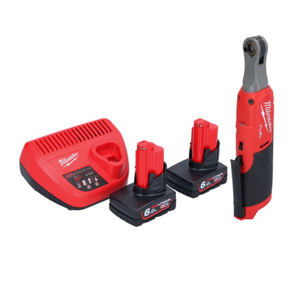 Cliquet à batterie Milwaukee M12 FHIR14-602 12 V 47 Nm 1/4" brushless + 2x batterie 6,0 Ah + chargeur