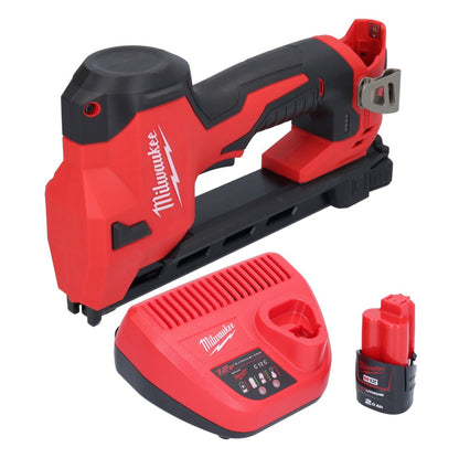 Milwaukee M12 BCST-201 Akku Tacker 12 V 19 x 25,4 mm + 1x Akku 2,0 Ah + Ladegerät