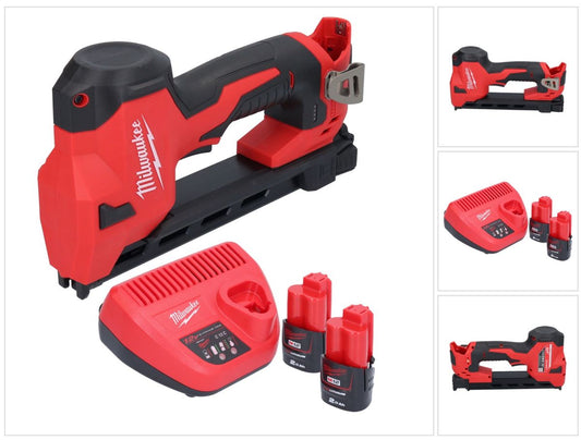 Agrafeuse sur batterie Milwaukee M12 BCST-202 12 V 19 x 25,4 mm + 2x batteries 2,0 Ah + chargeur