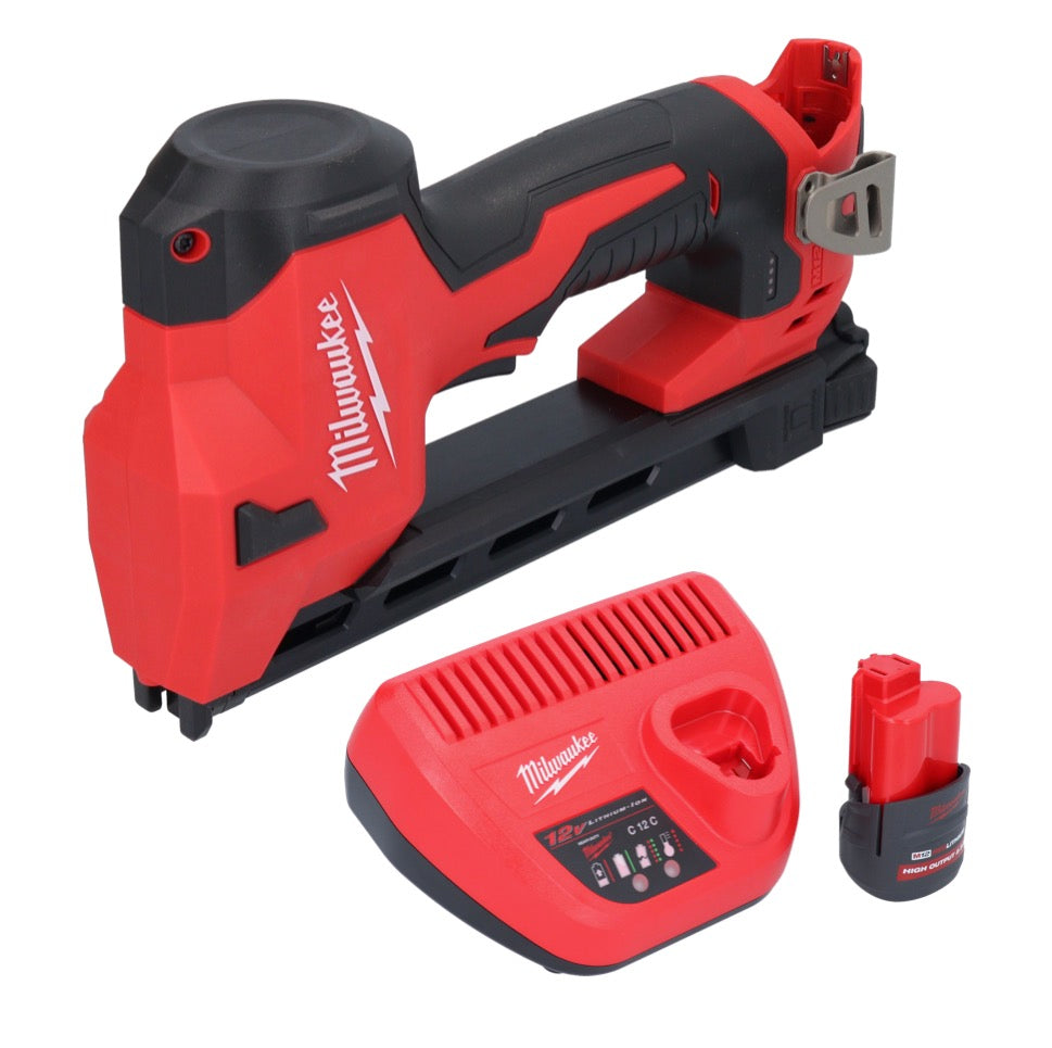 Milwaukee M12 BCST-251 Akku Tacker 12 V 19 x 25,4 mm + 1x Akku 2,5 Ah + Ladegerät