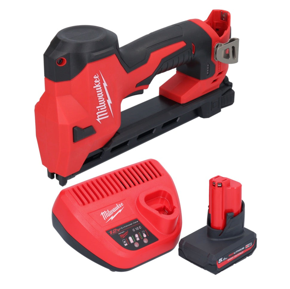 Milwaukee M12 BCST-501 Akku Tacker 12 V 19 x 25,4 mm + 1x Akku 5,0 Ah + Ladegerät