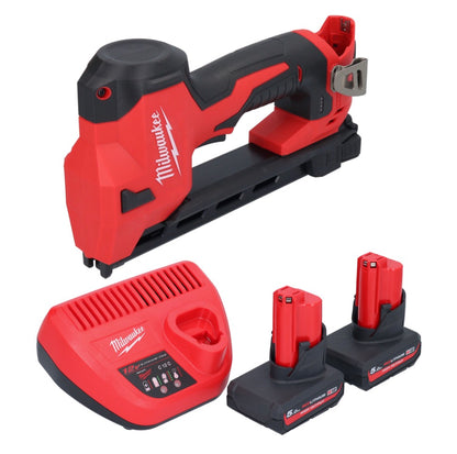 Milwaukee M12 BCST-502 Akku Tacker 12 V 19 x 25,4 mm + 2x Akku 5,0 Ah + Ladegerät