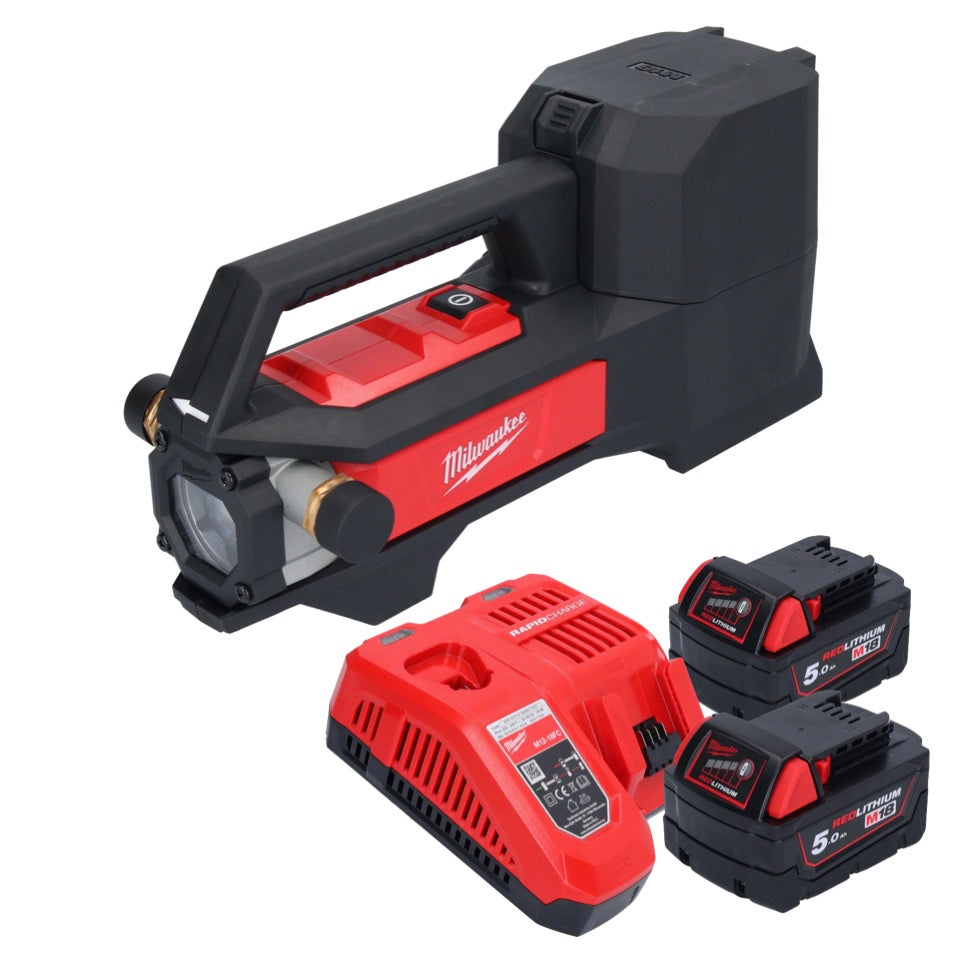 Pompe de transfert de batterie Milwaukee M18 BTP-502 18 V 1817 l/h + 2x batteries 5,0 Ah + chargeur