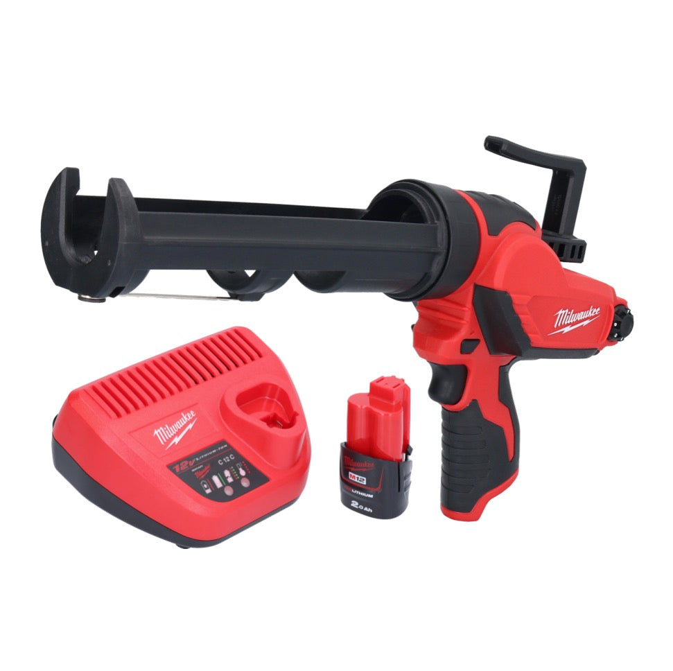 Milwaukee M12 PCG/310-201 Akku Kartuschenpresse 12 V 310 ml + 1x Akku 2,0 Ah + Ladegerät