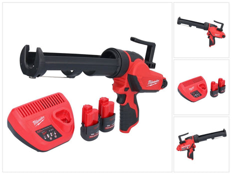 Milwaukee M12 PCG/310-252 Akku Kartuschenpresse 12 V 310 ml + 2x Akku 2,5 Ah + Ladegerät