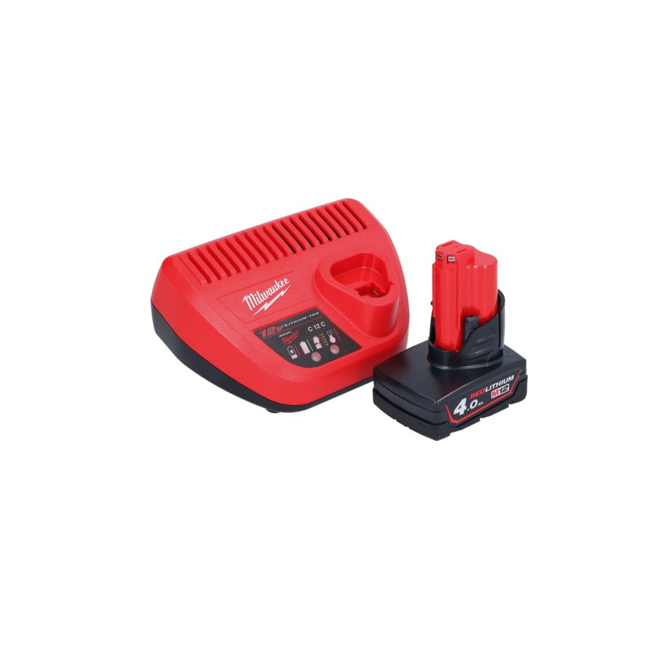 Pistolet à cartouche à batterie Milwaukee M12 PCG/310-401 12 V 310 ml + 1x batterie 4,0 Ah + chargeur