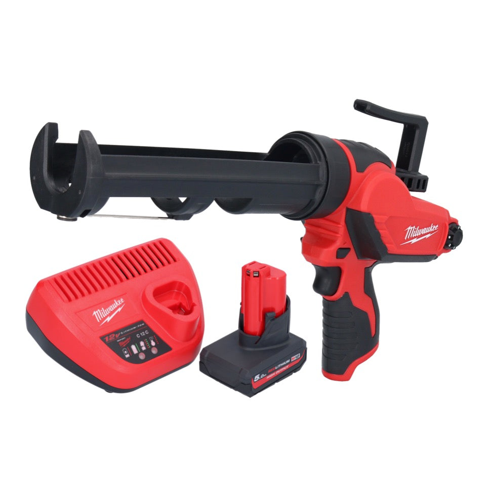 Pistolet à cartouche avec batterie Milwaukee M12 PCG/310-501 12 V 310 ml + 1x batterie 5,0 Ah + chargeur