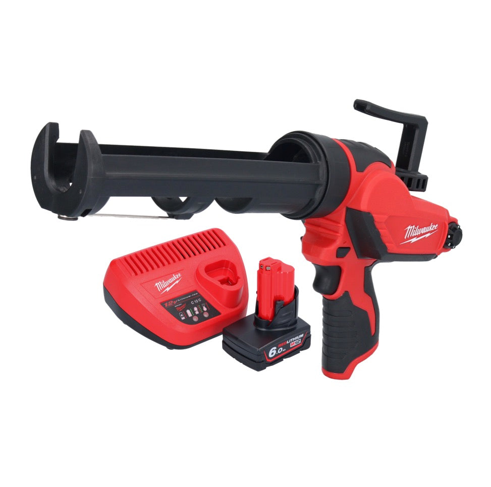 Milwaukee M12 PCG/310-601 Akku Kartuschenpresse 12 V 310 ml + 1x Akku 6,0 Ah + Ladegerät