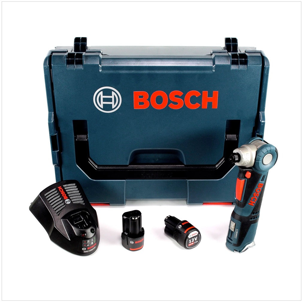 Bosch GWI 12V-5 Professional Akku Winkelschrauber in L-Boxx + 2 x GBA 12 V 2,5 Ah Akku + 1 x GAL 1230 Ladegerät - Toolbrothers