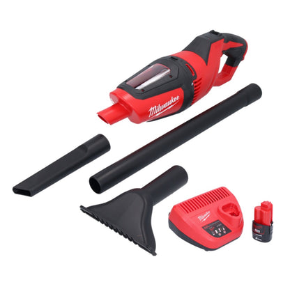 Aspirateur à batterie Milwaukee M12 HV-201 12 V + 1x batterie 2,0 Ah + chargeur