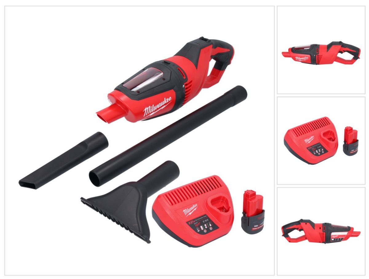 Milwaukee M12 HV-251 Akku Staubsauger 12 V + 1x Akku 2,5 Ah + Ladegerät