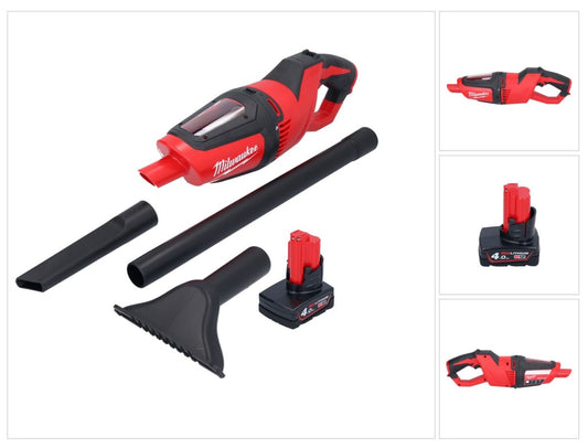 Milwaukee M12 HV-401 Akku Staubsauger 12 V + 1x Akku 4,0 Ah - ohne Ladegerät