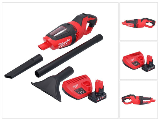 Aspirateur à batterie Milwaukee M12 HV-401 12 V + 1x batterie 4,0 Ah + chargeur