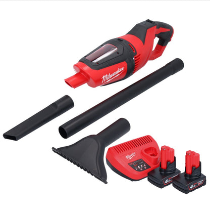 Milwaukee M12 HV-402 Akku Staubsauger 12 V + 2x Akku 4,0 Ah + Ladegerät