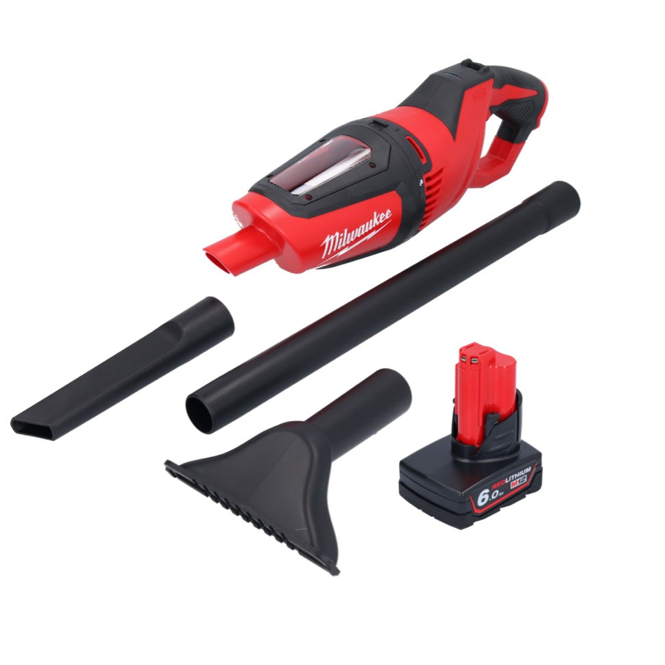 Milwaukee M12 HV-601 Akku Staubsauger 12 V + 1x Akku 6,0 Ah - ohne Ladegerät