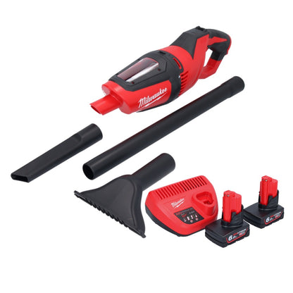 Milwaukee M12 HV-602 Akku Staubsauger 12 V + 2x Akku 6,0 Ah + Ladegerät