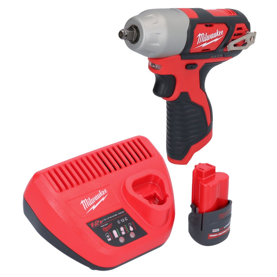 Clé à chocs sans fil Milwaukee M12 BIW38-251 12 V 135 Nm 3/8˝ + 1x batterie 2,5 Ah + chargeur