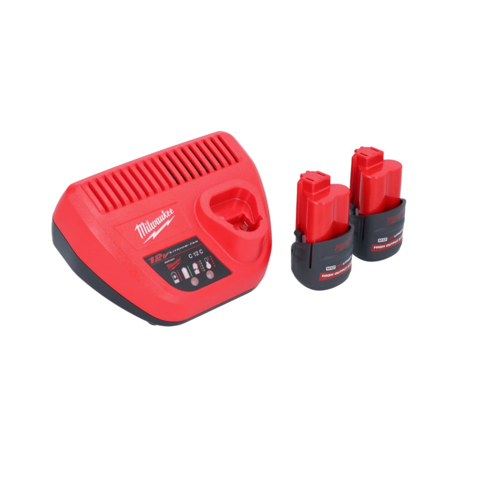 Clé à chocs sans fil Milwaukee M12 BIW38-252 12 V 135 Nm 3/8˝ + 2x batteries 2,5 Ah + chargeur