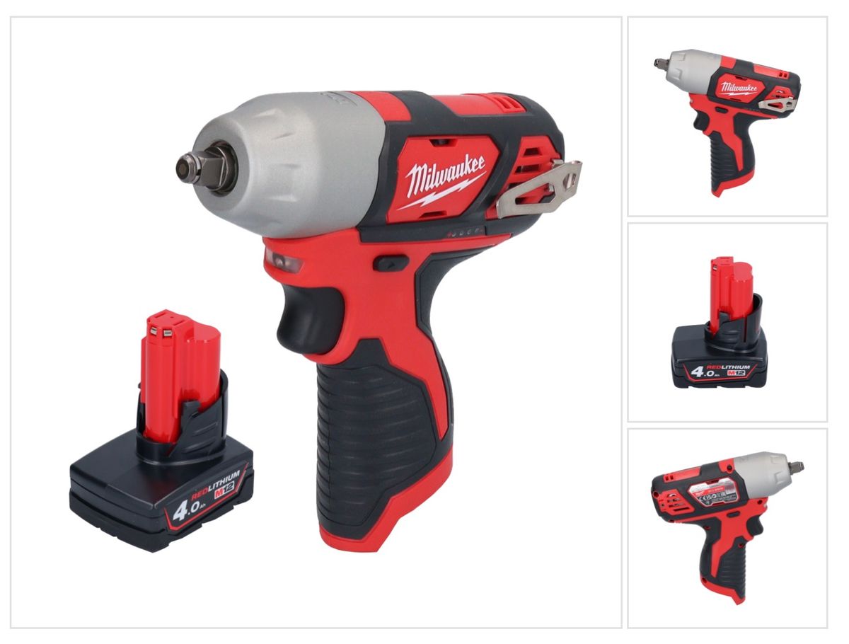 Clé à chocs sans fil Milwaukee M12 BIW38-401 12 V 135 Nm 3/8˝ + 1x batterie 4,0 Ah - sans chargeur