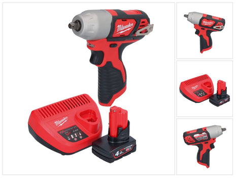 Milwaukee M12 BIW38-401 Akku Schlagschrauber 12 V 135 Nm 3/8˝ + 1x Akku 4,0 Ah + Ladegerät