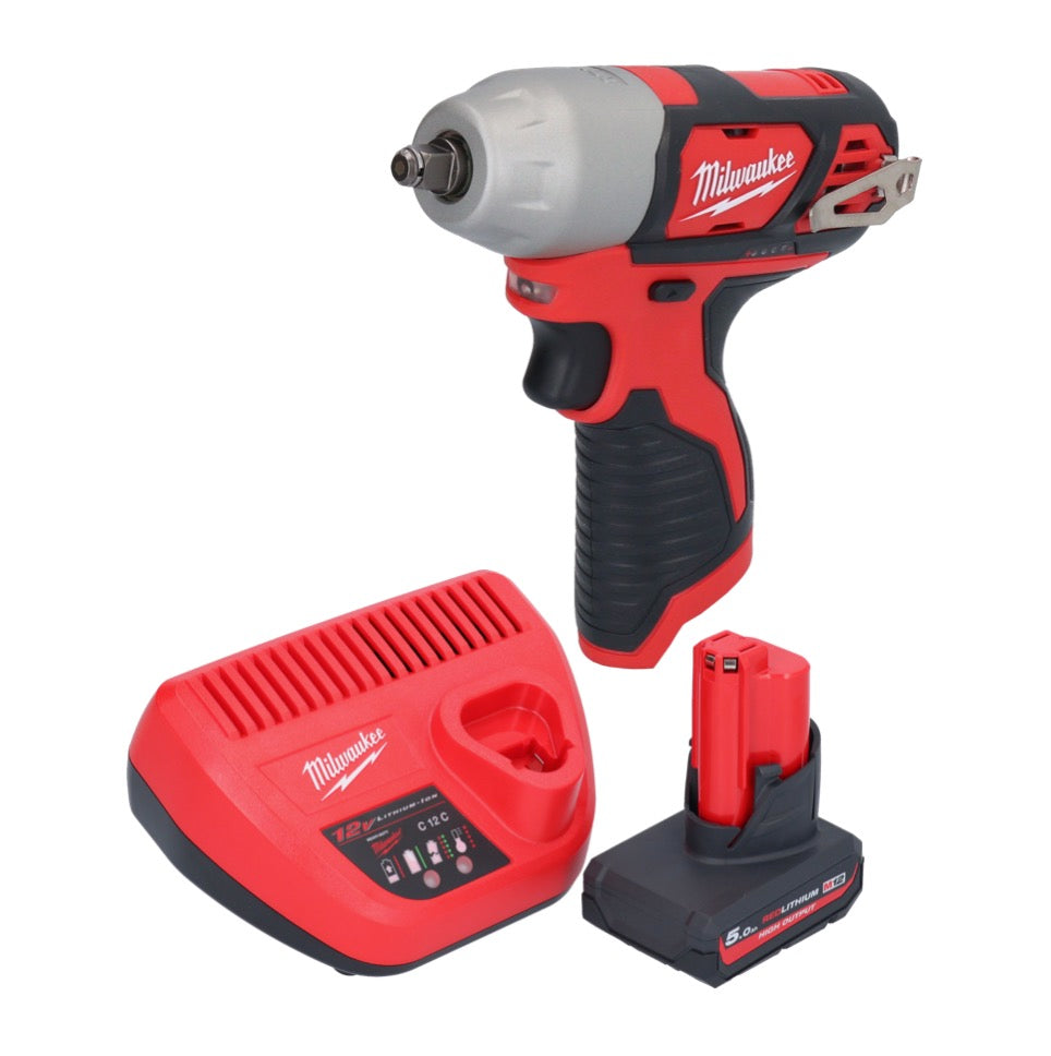 Milwaukee M12 BIW38-501 Akku Schlagschrauber 12 V 135 Nm 3/8˝ + 1x Akku 5,0 Ah + Ladegerät