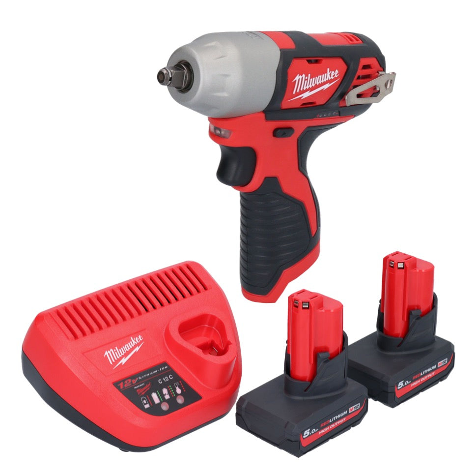 Milwaukee M12 BIW38-502 Akku Schlagschrauber 12 V 135 Nm 3/8˝ + 2x Akku 5,0 Ah + Ladegerät