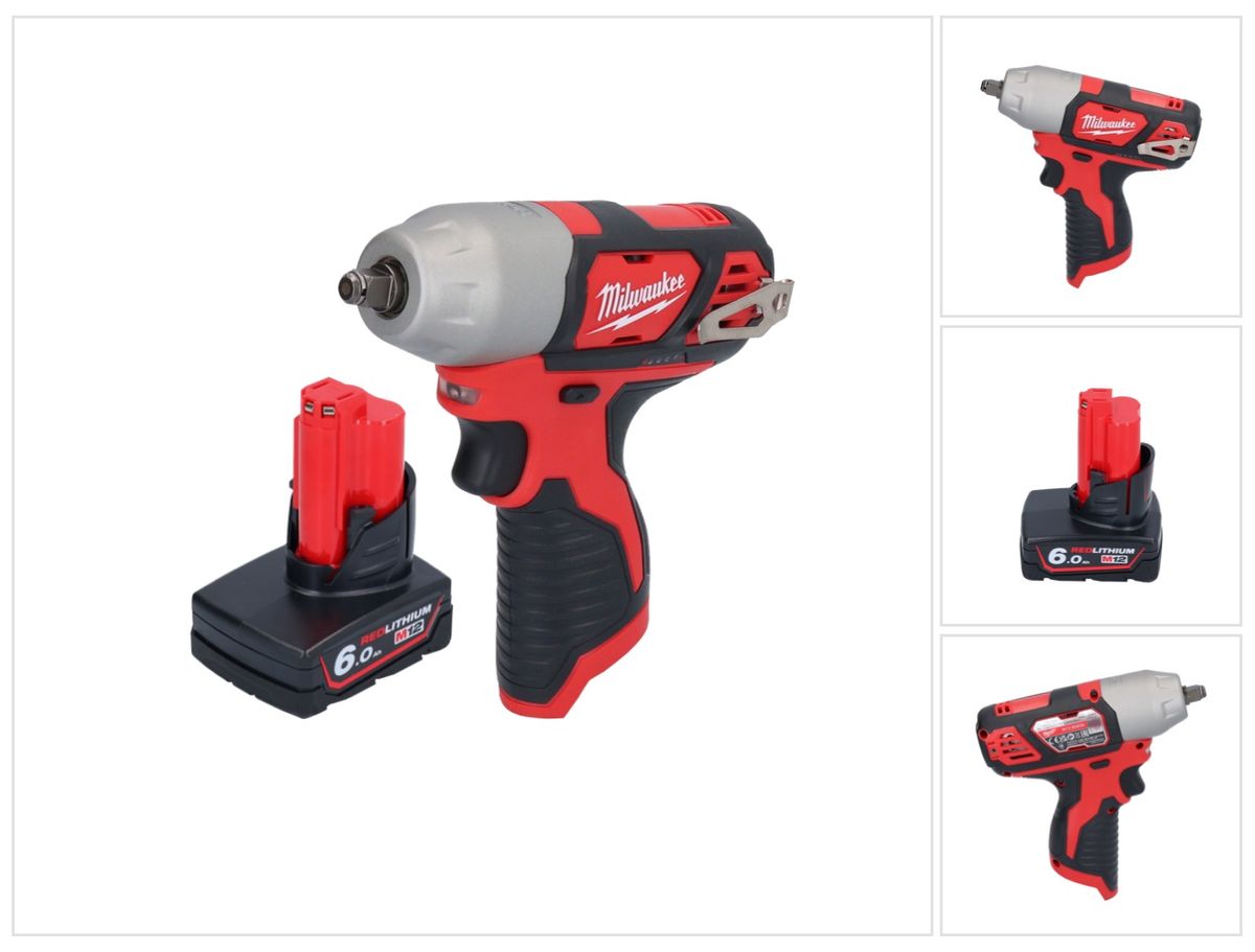 Clé à chocs sans fil Milwaukee M12 BIW38-601 12 V 135 Nm 3/8˝ + 1x batterie 6,0 Ah - sans chargeur