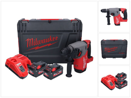 Marteau combiné à batterie Milwaukee M18 ONEFHX-552X 18 V 2,5 J SDS-Plus (4933478504) sans balais + 2x batterie 5,5 Ah + chargeur + boîtier HD