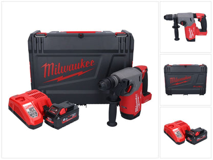 Marteau combiné à batterie Milwaukee M18 ONEFHX-801X 18 V 2,5 J SDS-Plus brushless + 1x batterie 8,0 Ah + chargeur + boîtier HD