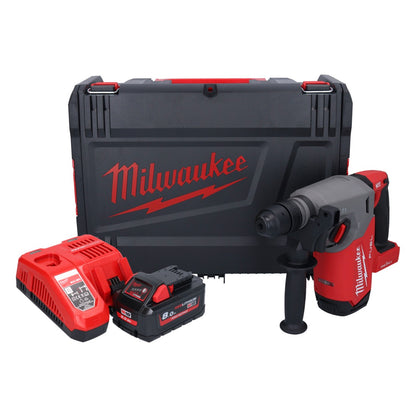 Marteau combiné à batterie Milwaukee M18 ONEFHX-801X 18 V 2,5 J SDS-Plus brushless + 1x batterie 8,0 Ah + chargeur + boîtier HD