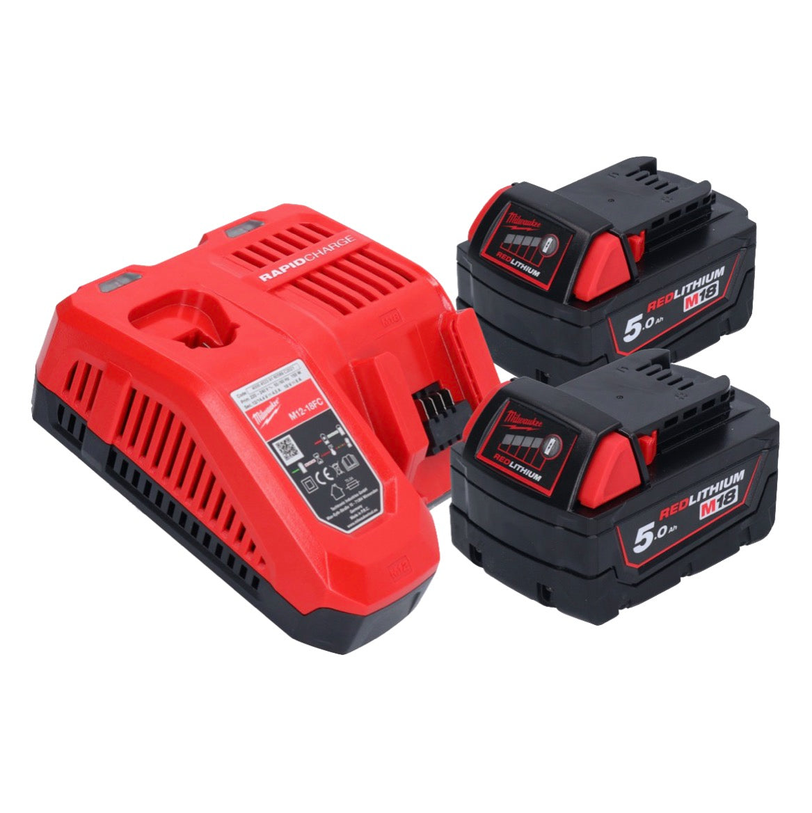 Milwaukee M18 FCVN24-502 Akku Betonrüttler 18 V 2,4 m Brushless + 2x Akku 5,0 Ah + Ladegerät