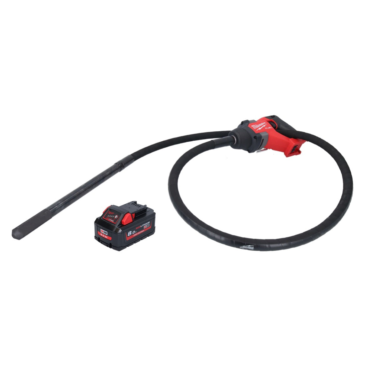 Vibrateur à béton sur batterie Milwaukee M18 FCVN24-801 18 V 2,4 m sans balais + 1x batterie 8,0 Ah - sans chargeur