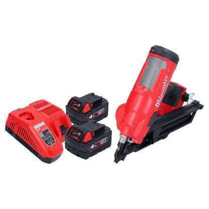 Cloueur à batterie Milwaukee M18 FFN-402 18 V 50 - 90 mm sans balais + 2x batteries 4,0 Ah + chargeur