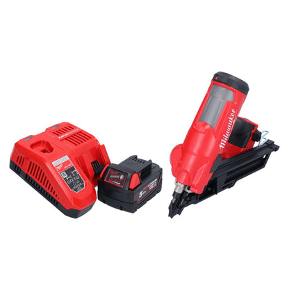 Cloueur à batterie Milwaukee M18 FFN-501 18 V 50 - 90 mm sans balais + 1x batterie 5,0 Ah + chargeur