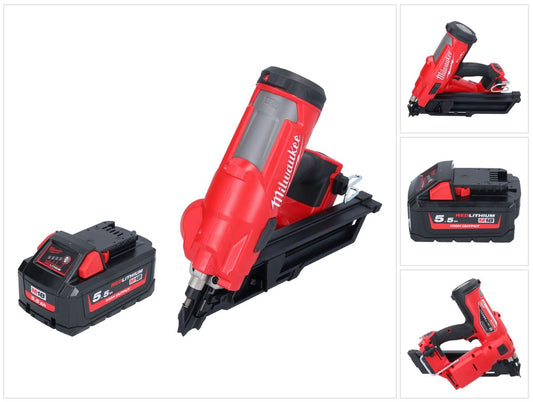 Cloueur à batterie Milwaukee M18 FFN-551 18 V 50 - 90 mm sans balais + 1x batterie 5,5 Ah - sans chargeur