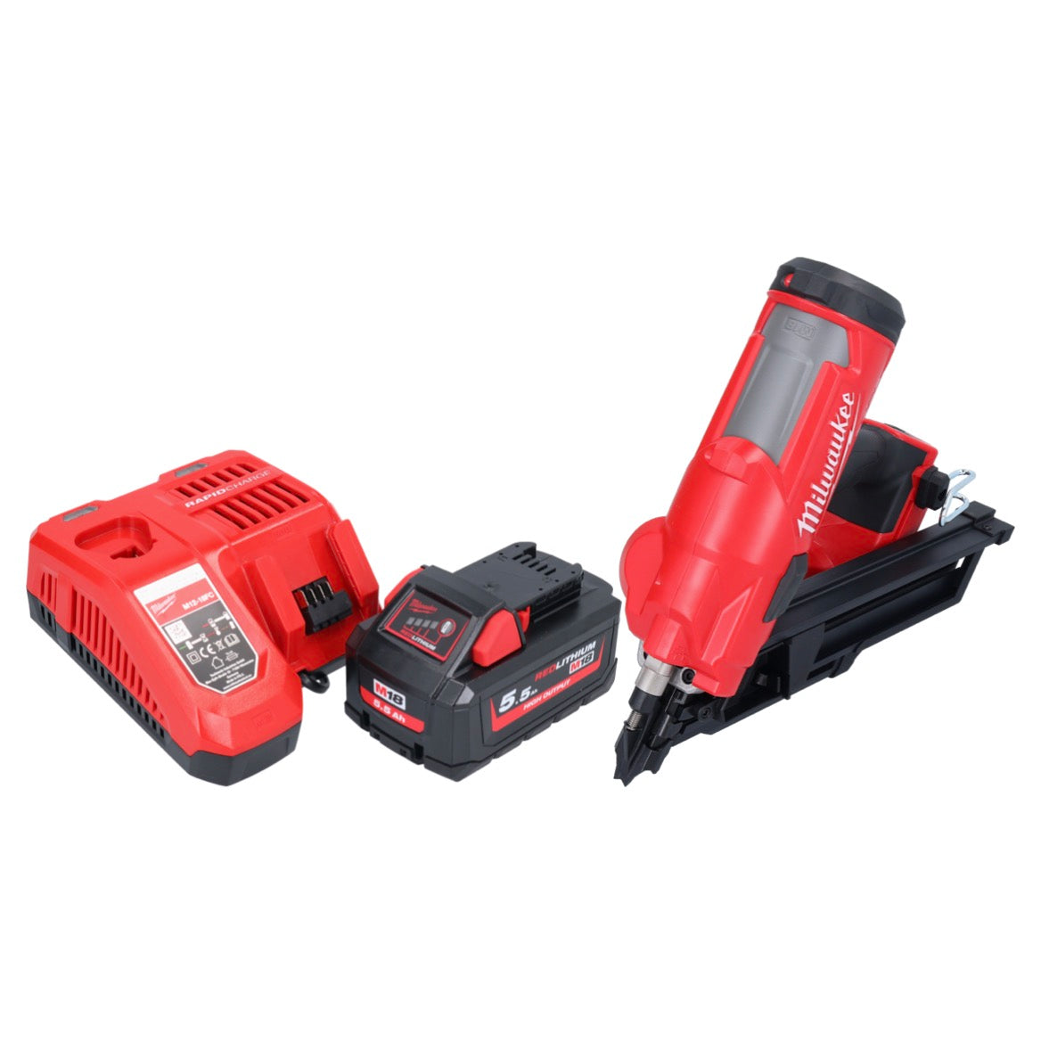 Milwaukee M18 FFN-551 Akku Nagler 18 V 50 - 90 mm Brushless + 1x Akku 5,5 Ah + Ladegerät