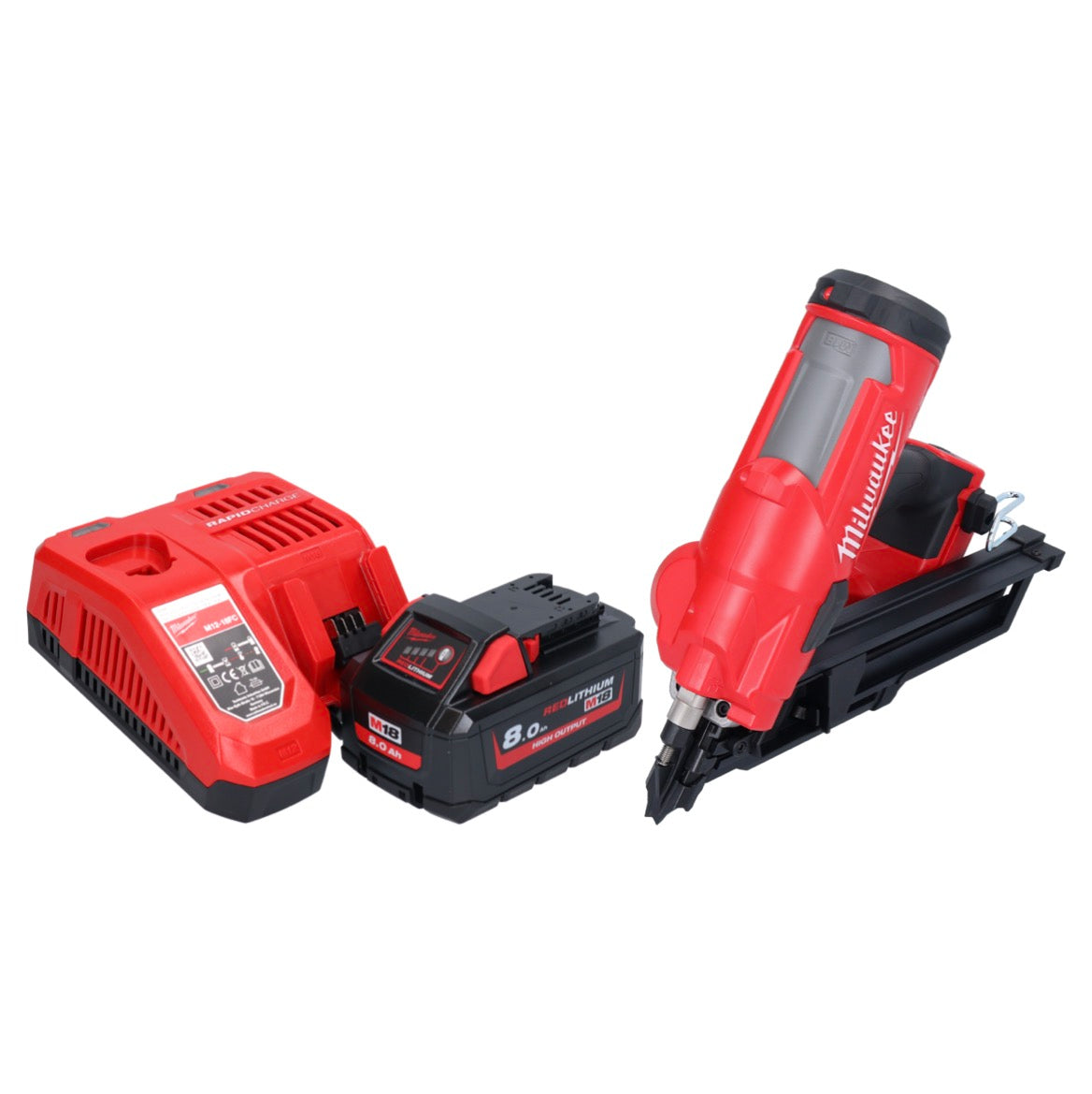 Milwaukee M18 FFN-801 Akku Nagler 18 V 50 - 90 mm Brushless + 1x Akku 8,0 Ah + Ladegerät