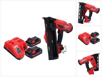 Cloueur à batterie Milwaukee M18 FN16GA-302 18 V 32 - 64 mm sans balais + 2x batteries 3,0 Ah + chargeur