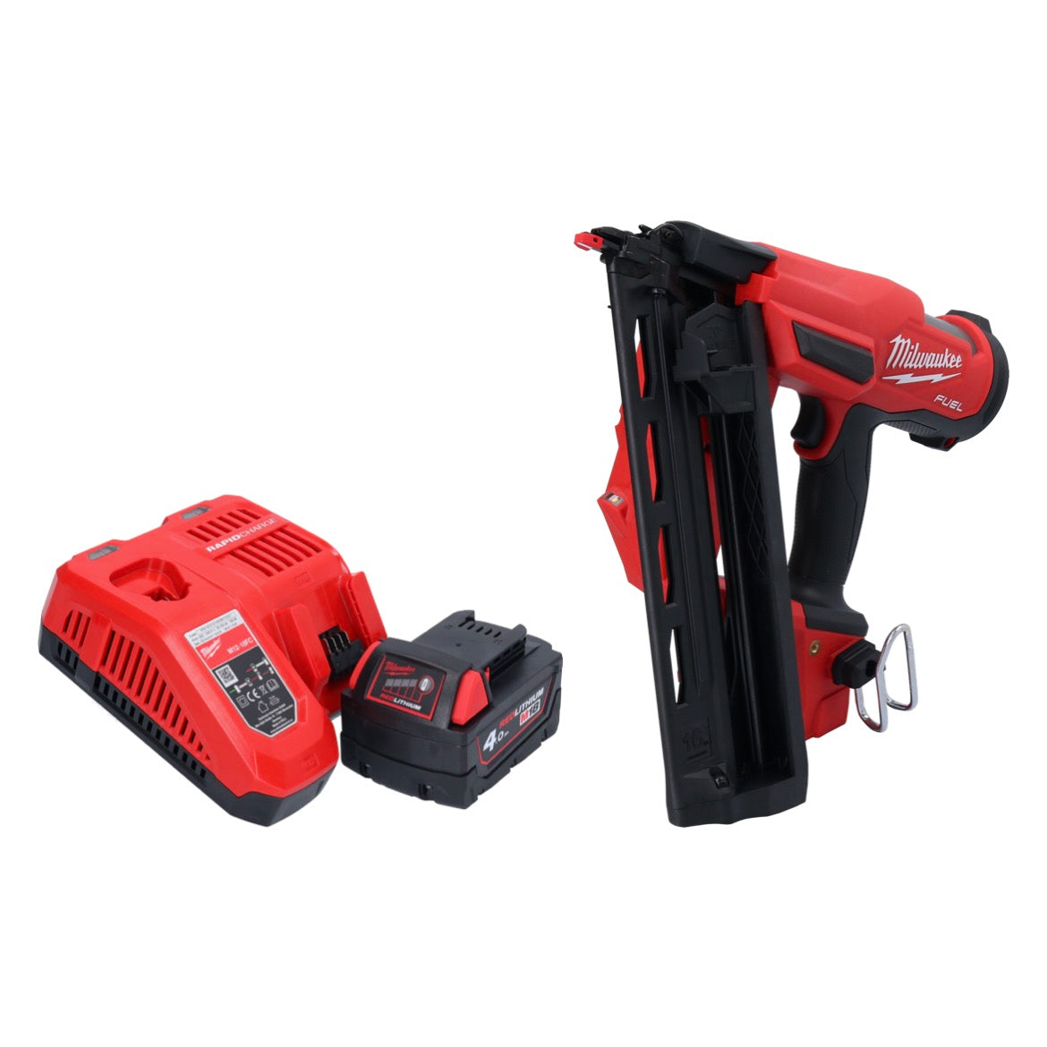 Cloueur à batterie Milwaukee M18 FN16GA-401 18 V 32 - 64 mm sans balais + 1x batterie 4,0 Ah + chargeur