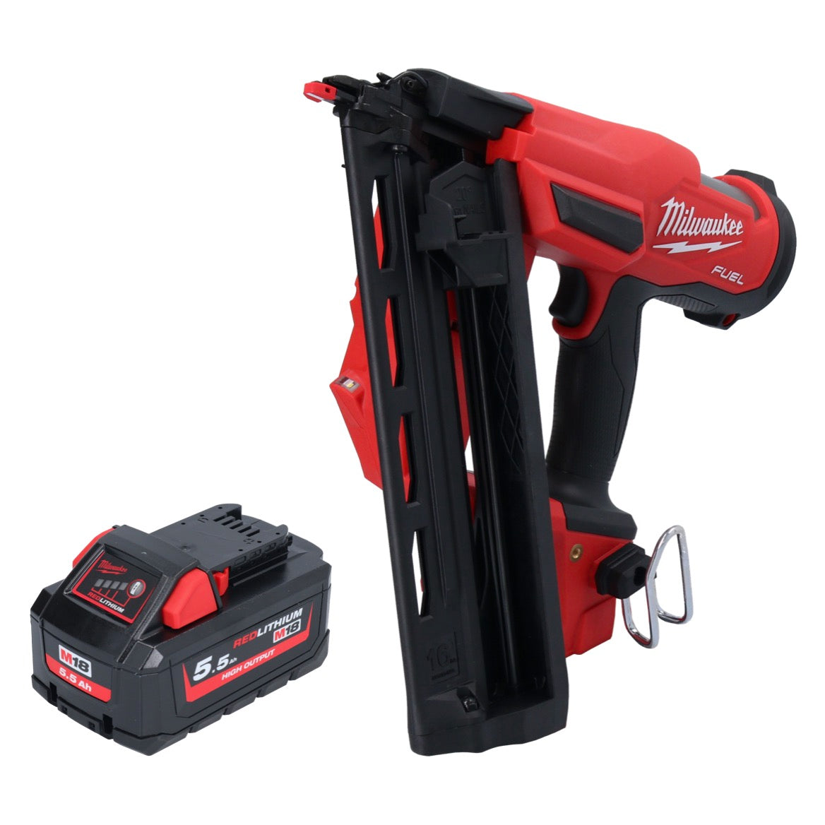 Milwaukee M18 FN16GA-551 Akku Nagler 18 V 32 - 64 mm Brushless + 1x Akku 5,5 Ah - ohne Ladegerät