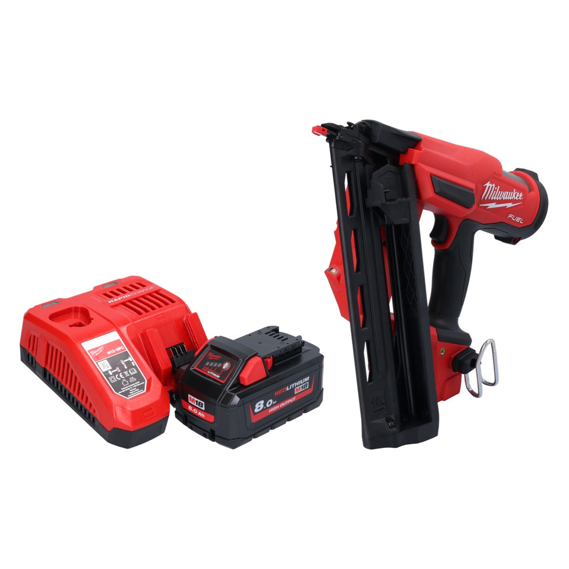 Milwaukee M18 FN16GA-801 Akku Nagler 18 V 32 - 64 mm Brushless + 1x Akku 8,0 Ah + Ladegerät