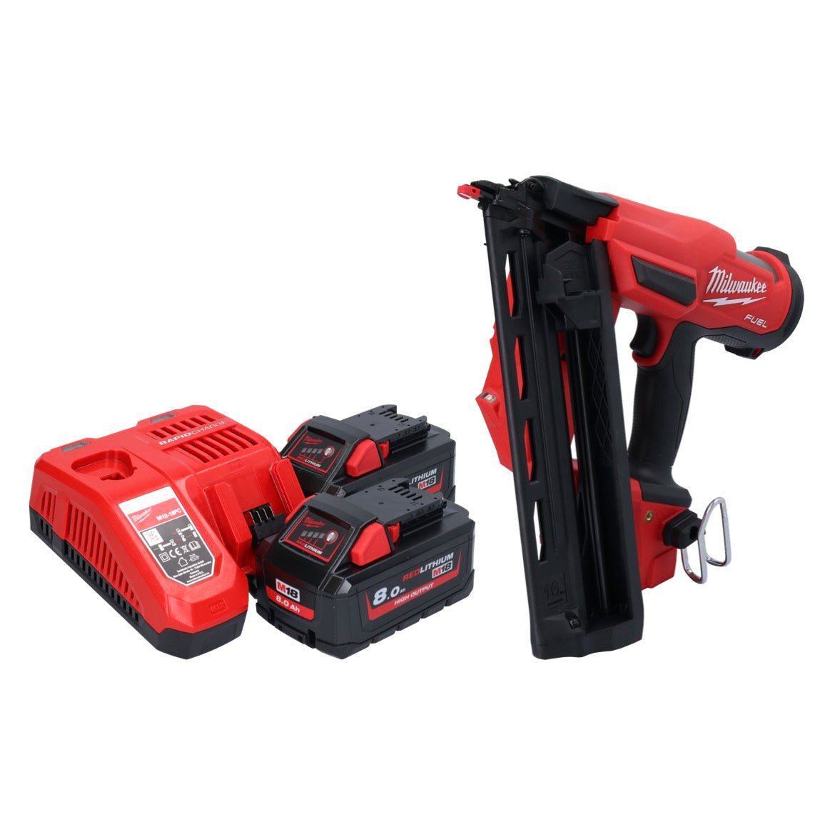 Cloueur à batterie Milwaukee M18 FN16GA-802 18 V 32 - 64 mm sans balais + 2x batterie 8,0 Ah + chargeur