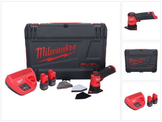 Milwaukee M12 FDSS-252X Akku Punktschleifer 12 V 88,8 x 63,5 mm Brushless + 2x Akku 2,5 Ah + Ladegerät + HD-Box