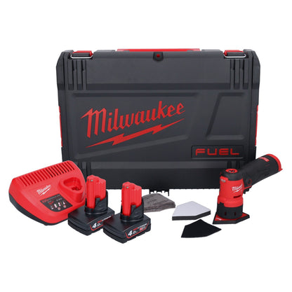 Milwaukee M12 FDSS-402X Akku Punktschleifer 12 V 88,8 x 63,5 mm Brushless + 2x Akku 4,0 Ah + Ladegerät + HD-Box