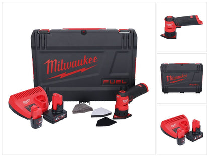 Meuleuse à pointes sur batterie Milwaukee M12 FDSS-422X 12 V 88,8 x 63,5 mm (4933479681) sans balais + 1x batterie 2,0 Ah + 1x batterie 4,0 Ah + chargeur + boîtier HD