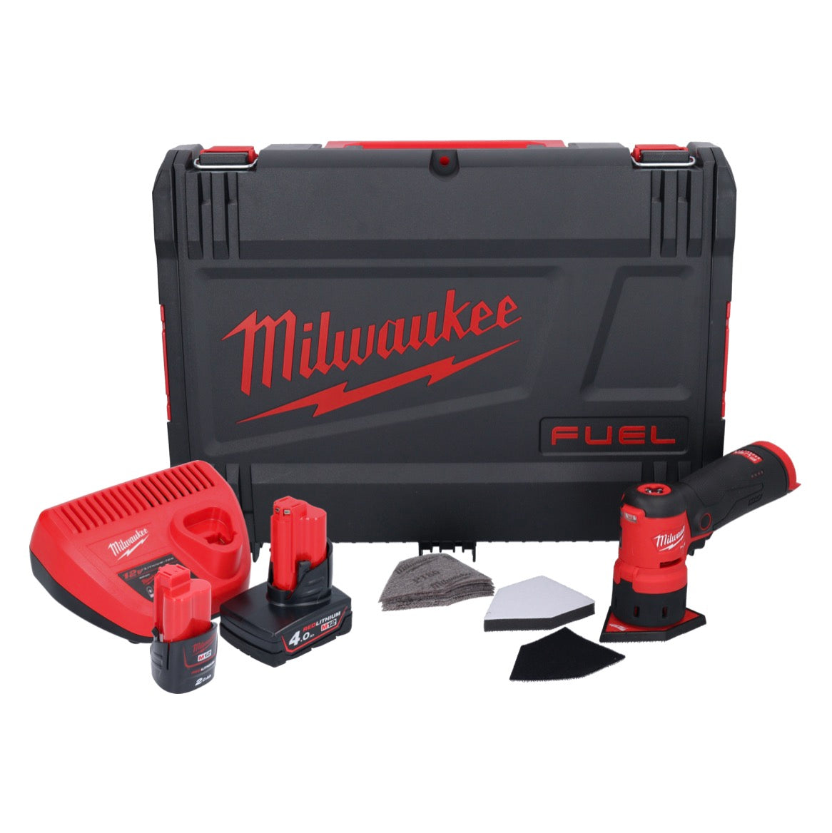 Meuleuse à pointes sur batterie Milwaukee M12 FDSS-422X 12 V 88,8 x 63,5 mm (4933479681) sans balais + 1x batterie 2,0 Ah + 1x batterie 4,0 Ah + chargeur + boîtier HD