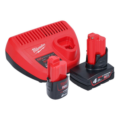 Meuleuse à pointes sur batterie Milwaukee M12 FDSS-422X 12 V 88,8 x 63,5 mm (4933479681) sans balais + 1x batterie 2,0 Ah + 1x batterie 4,0 Ah + chargeur + boîtier HD