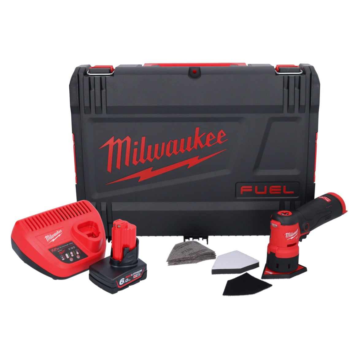 Meuleuse à pointes sur batterie Milwaukee M12 FDSS-601X 12 V 88,8 x 63,5 mm sans balais + 1x batterie 6,0 Ah + chargeur + boîtier HD